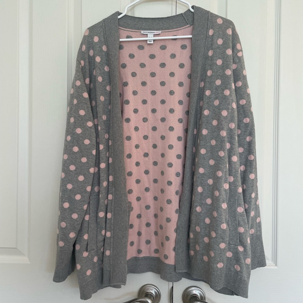 Isaac Mizrahi Polkadot cardigan sweater